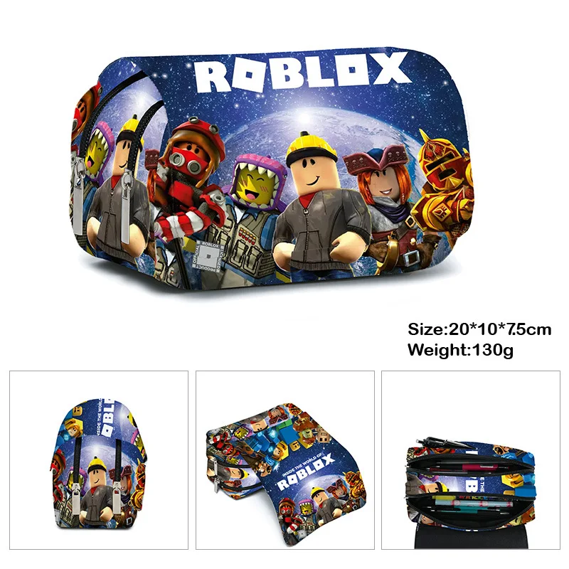 ROBLOX-estuche de lápices de doble capa, productos de impresión completa, periféricos mejorados, regalos para estudiantes de escuela primaria y