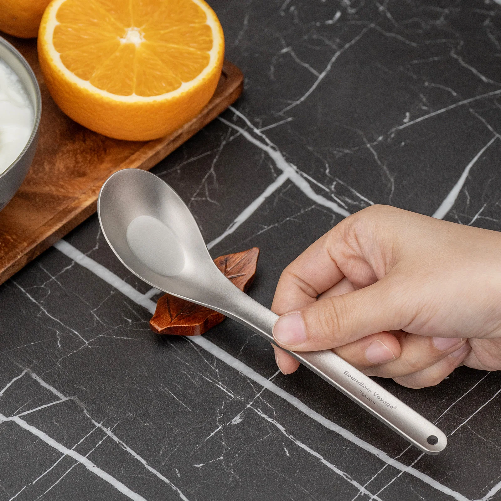 

Boundless Voyage 16.8cm Titanium Spoon with Long Handle Outdoor Camping Utensil Ultralight Travel Soup Spoon Backpacking Cutlery