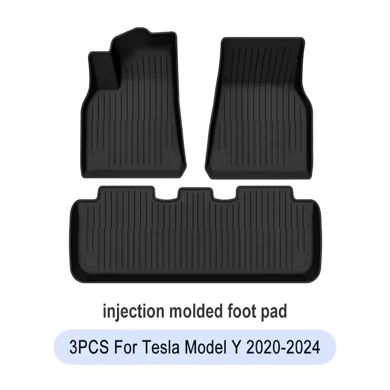 Tesla Model Y 2020-2024 Vloermatten Complete Set All-Weather Antislip Hoge Randen 3D Waterdichte Rubber Matten Antislip Mattenset