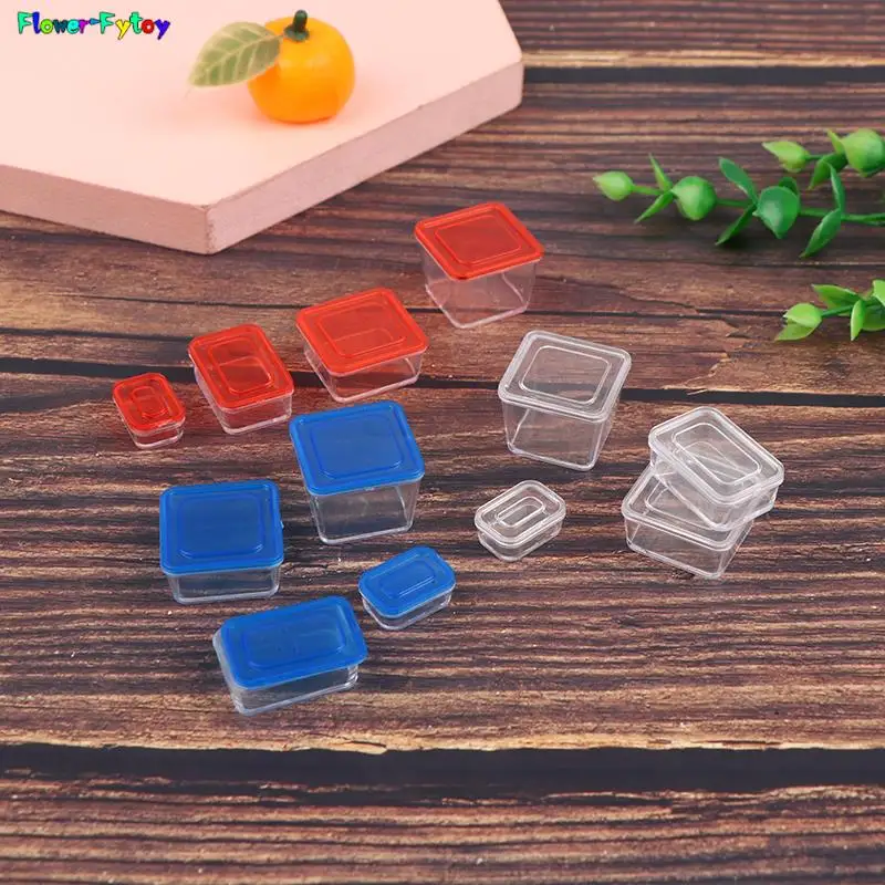 1/4pcs 1/12 Dollhouse Mini Fresh Keeping Box Lunch Box Model Kitchen Tableware Decoration