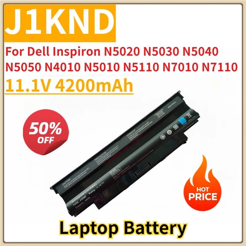 

New Replacement Laptop Battery 11.1V 4200mAh J1KND for Dell Inspiron N5020 N5030 N5040 N5050 N4010 N5010 N5110 N7010 N7110