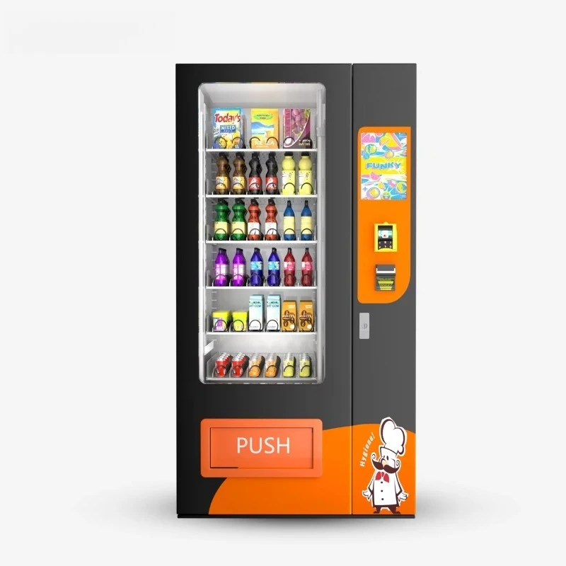 آلة بيع المشروبات المجمدة المخصصة مع بطاقة الائتمان والنقود الدفع المفتوح اللوحة الرئيسية SDK آلة بيع المواد الغذائية والوجبات الخفيفة المخصصة