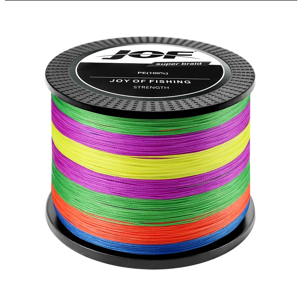 JOF X12 geflochtene Angelschnur 1000 m 500 m 300 m 12 Stränge mehrfarbige Multifilament-Salzwasser-PE-Schnur 33 42 55 65 90 103 150LB – Detail 11