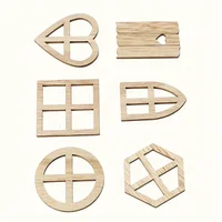 25/50pcs Wooden Fairy Windows Mini Window Decorations DIY Craft Supplies Embellishments for Fairy Garden House Scrapbooking 5