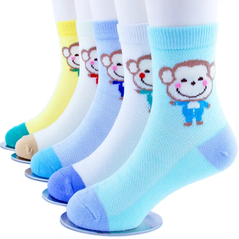 Calcetines de algodón para niño y niña, medias con dibujos animados de conejo, mono, accesorios de ropa, lote de 5 pares