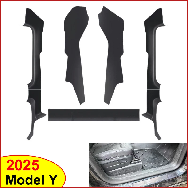 

Для Tesla New Model Y Juniper 2025 TPE, защита передних и задних порогов, защитная панель, порог, накладка, противоударные коврики, накладка