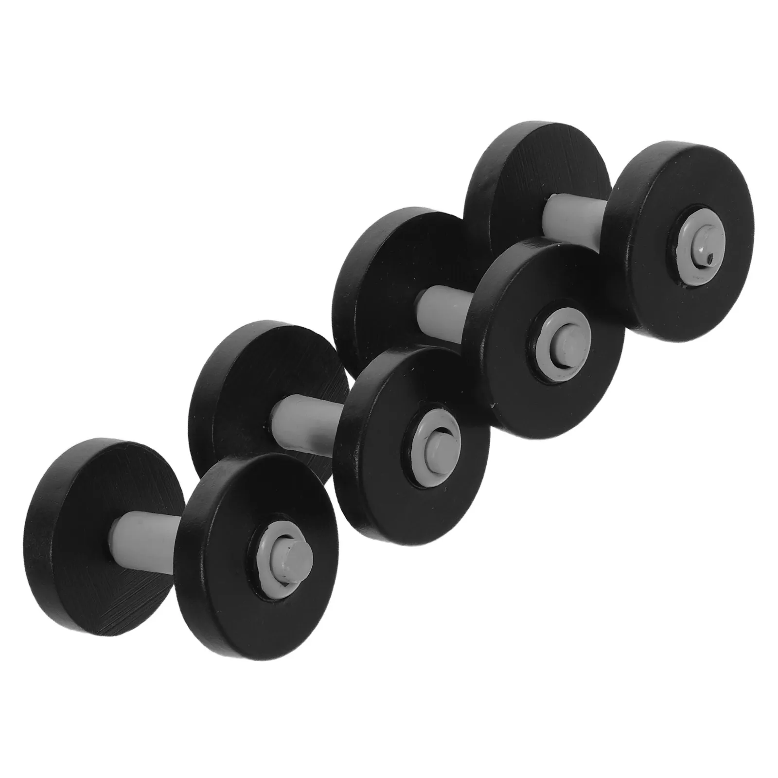 

4Pcs Miniature Dumbbells Set Realistic Barbell Gym Room Mini House Fitness Accessories Micro Landscaping Dollhouse Decor