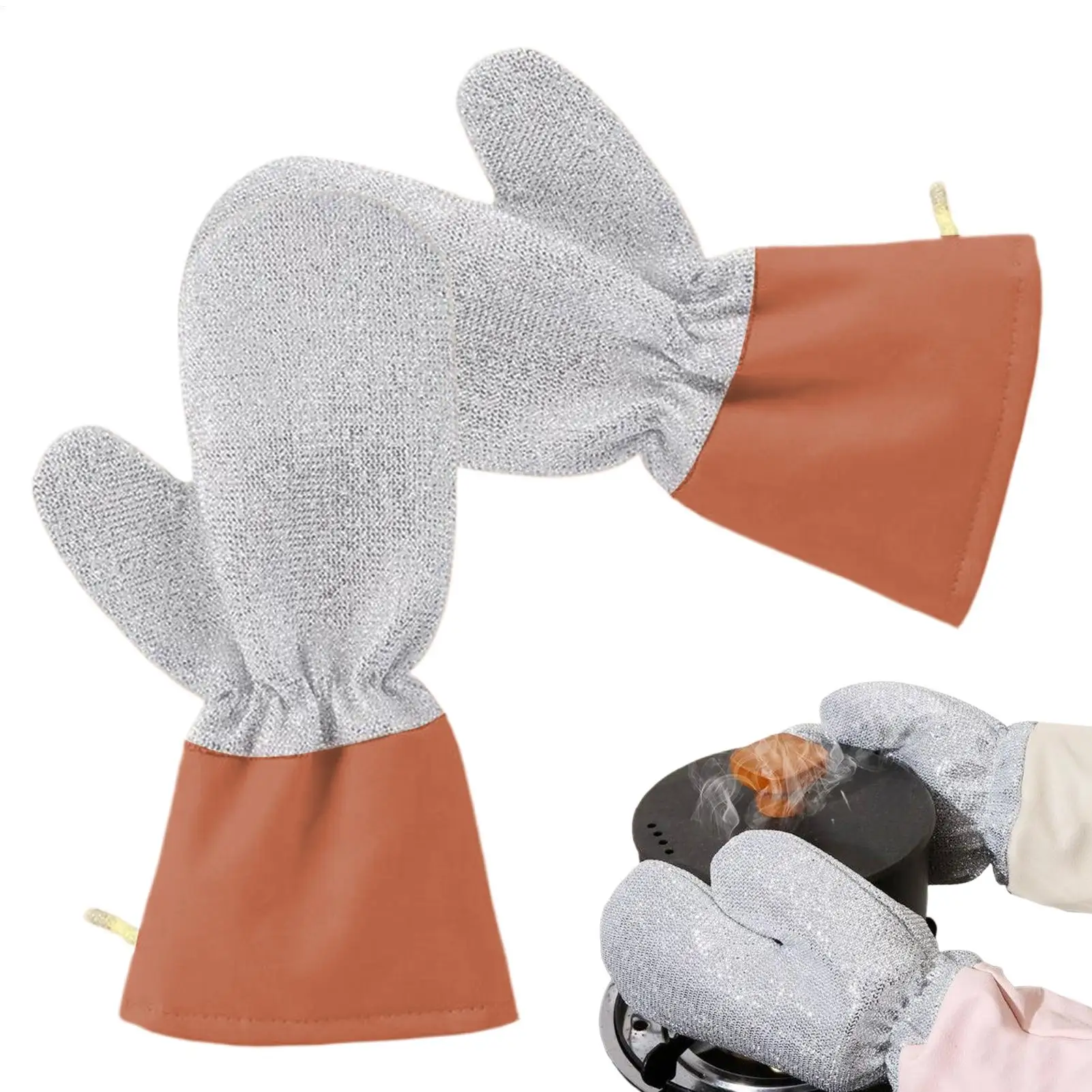 

1pair Dishwashing Gloves Steel Wire Dishcloth Glove Waterproof Multipurpose Rags Dishwashing Gloves Housework Cleaning Gloves