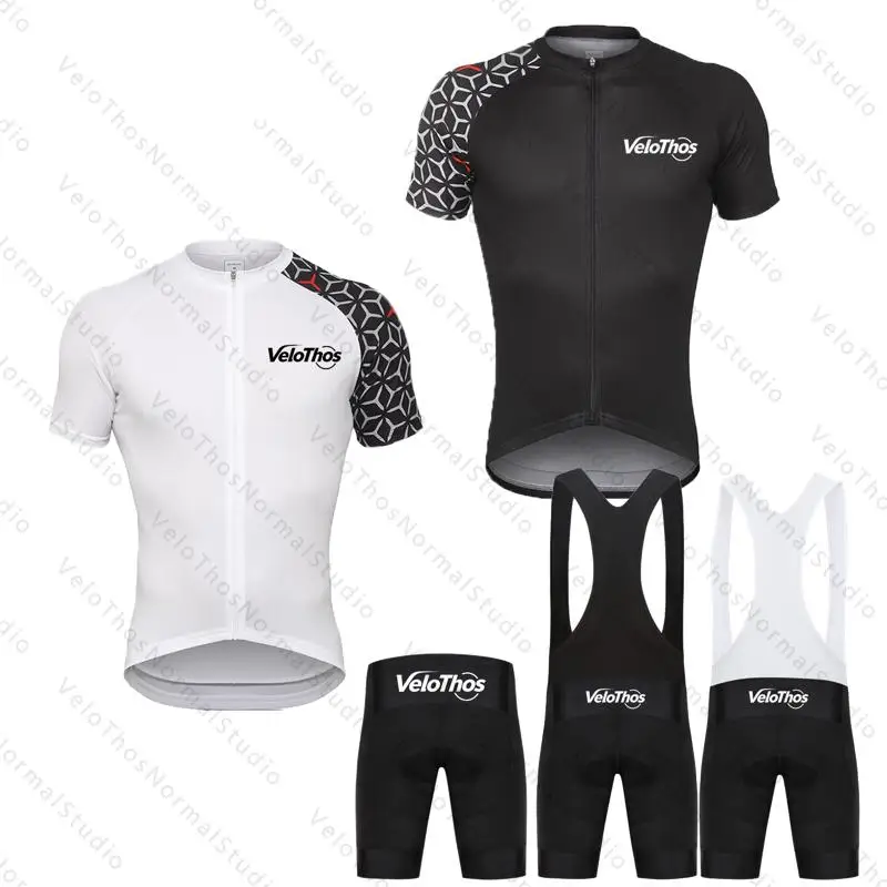 

Men's Cycling Jersey Set Summer Short sleeve and Bib Shorts Pro Race Bicycle Clothing MTB Ropa Maillot VeloThos Camping Sport