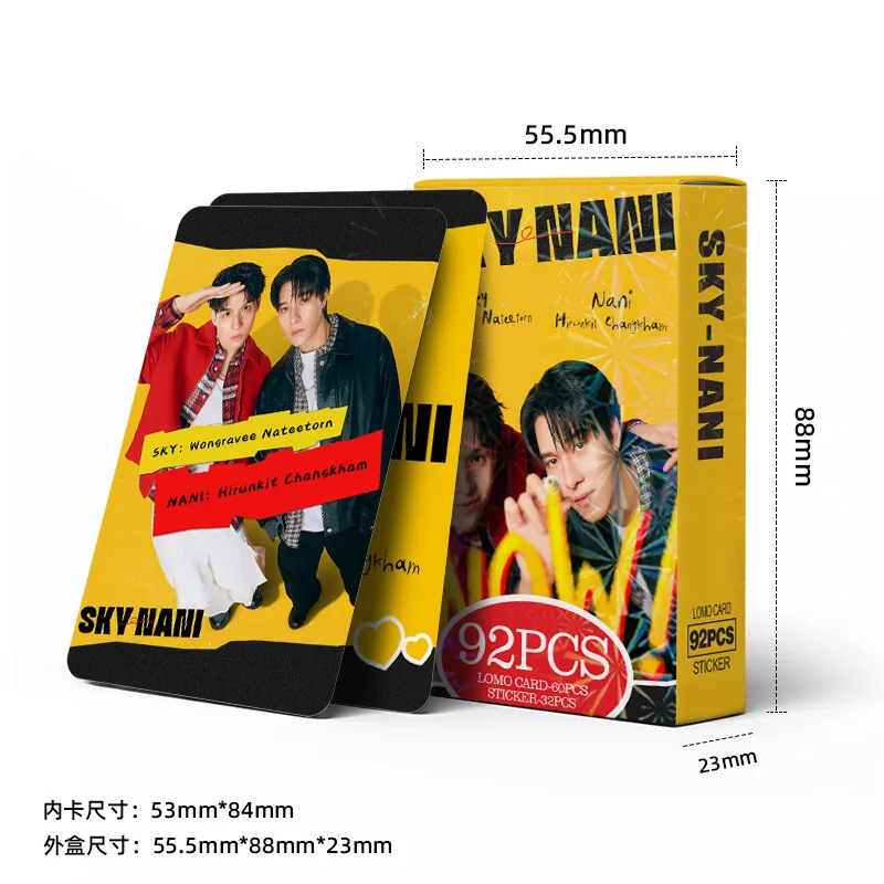 

92 small cards of Thai dramas, both friends and foes, SKYNANI collectible photo cards, star stickers, double-sided LOMO cards, f