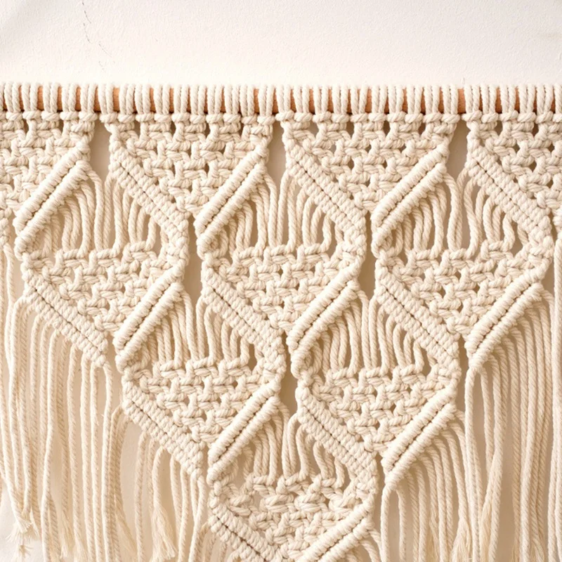 Tapiz de macramé bohemio para colgar en la pared, decoración de arte de pared geométrica hermosa