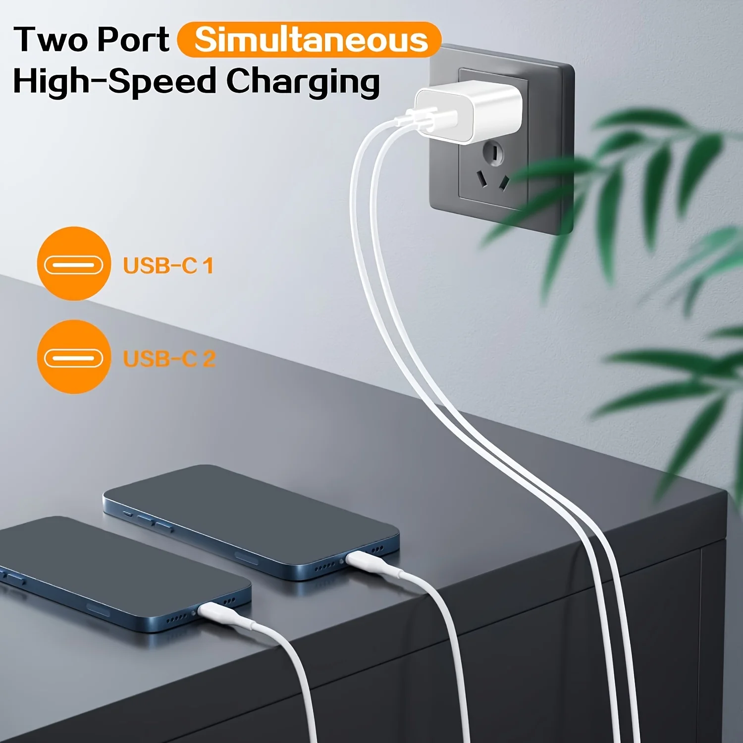 For IPhone16 Fast Charging, 20W Dual Port USB C Charger With 10FT USB C Fast Charging Cable For IPhone 15 Pro Max/15 Pro/15 Plus