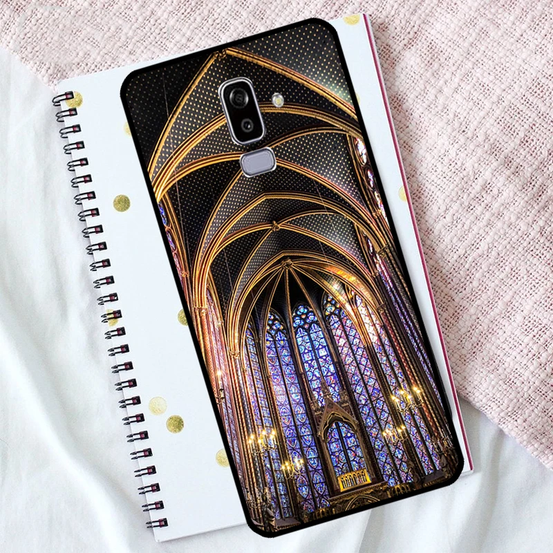 church gothic Sainte-Chapelle Stained Case For Samsung J3 J5 J7 2017 J1 A3 A5 2016 J4 J6 Plus A6 A7 A8 A9 J8 2018 Cover Coque