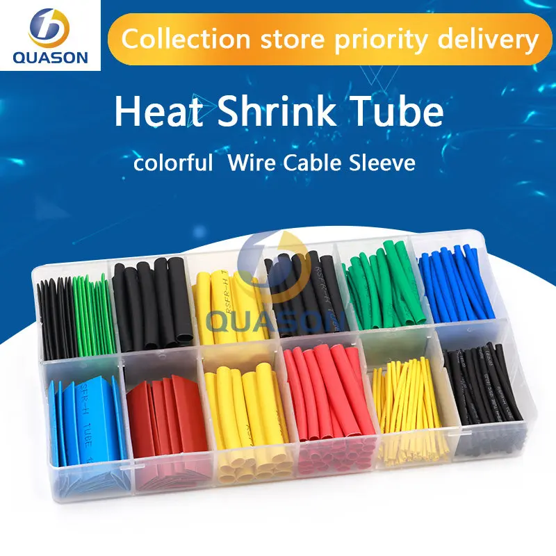 127Pcs / 328Pcs Car Electrical Cable Tube kits Heat Shrink Tube Tubing Wrap Sleeve Assorted 8 Sizes Mixed Color