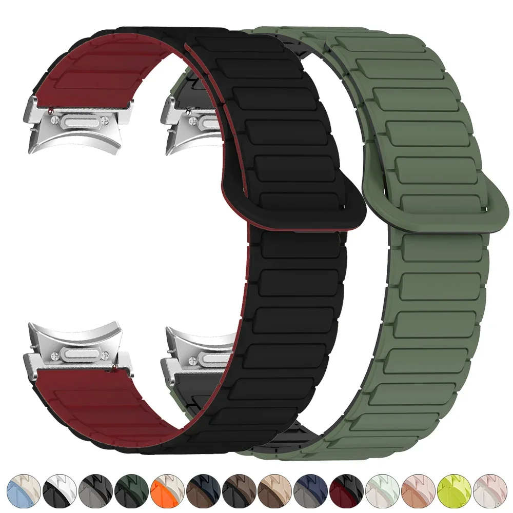 

Быстросъемный силиконовый ремешок для Samsung Galaxy Watch 7 6 5 4 44 мм 40 мм Спортивный ремешок с магнитной петлей для Galaxy 6 Classic 43 мм 47 мм