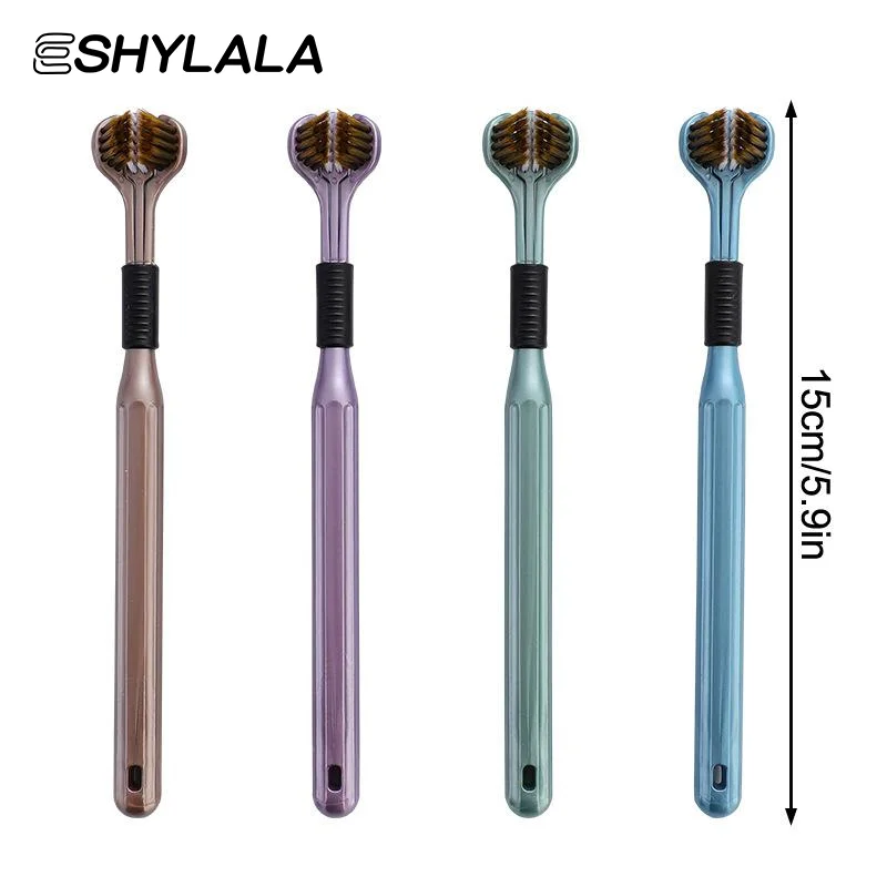 Three Sided Toothbrush for Adult 4Pcs 3 Head Design Fast Teeth Cleaning Soft Bristles Home Oral Care Essentials
