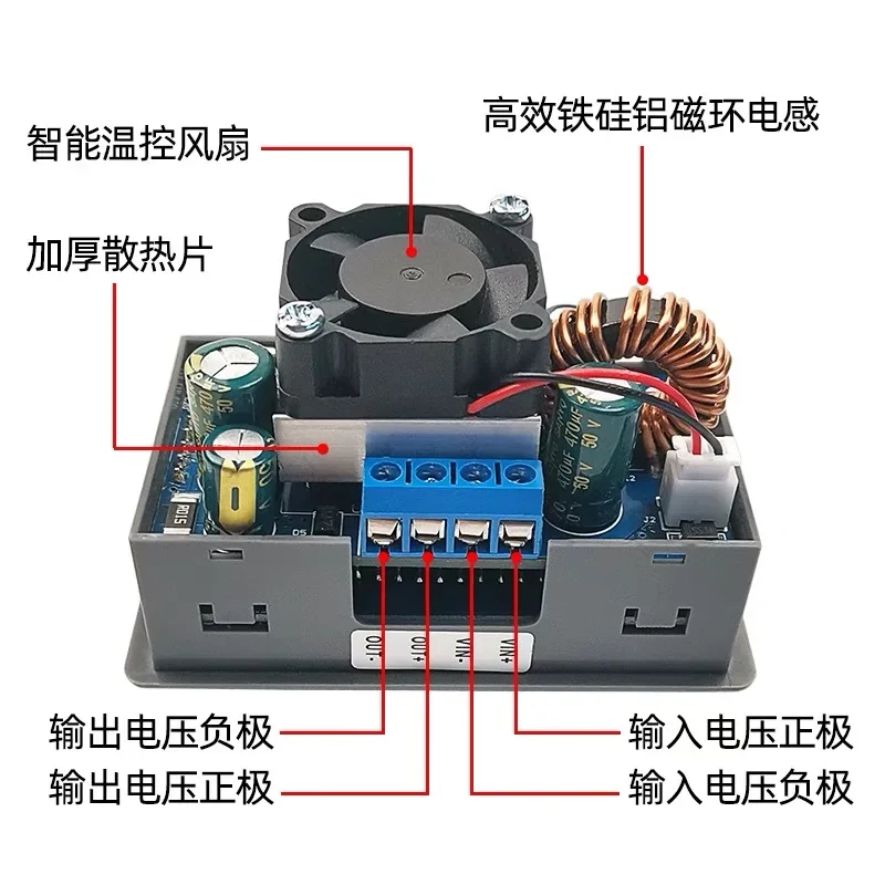 ZK-5KX DC DC Buck Boost Converter CC CV 0.6-36V 5A 5V 6V 12V 24V 80W Power Module Adjustable Regulated laboratory power supply