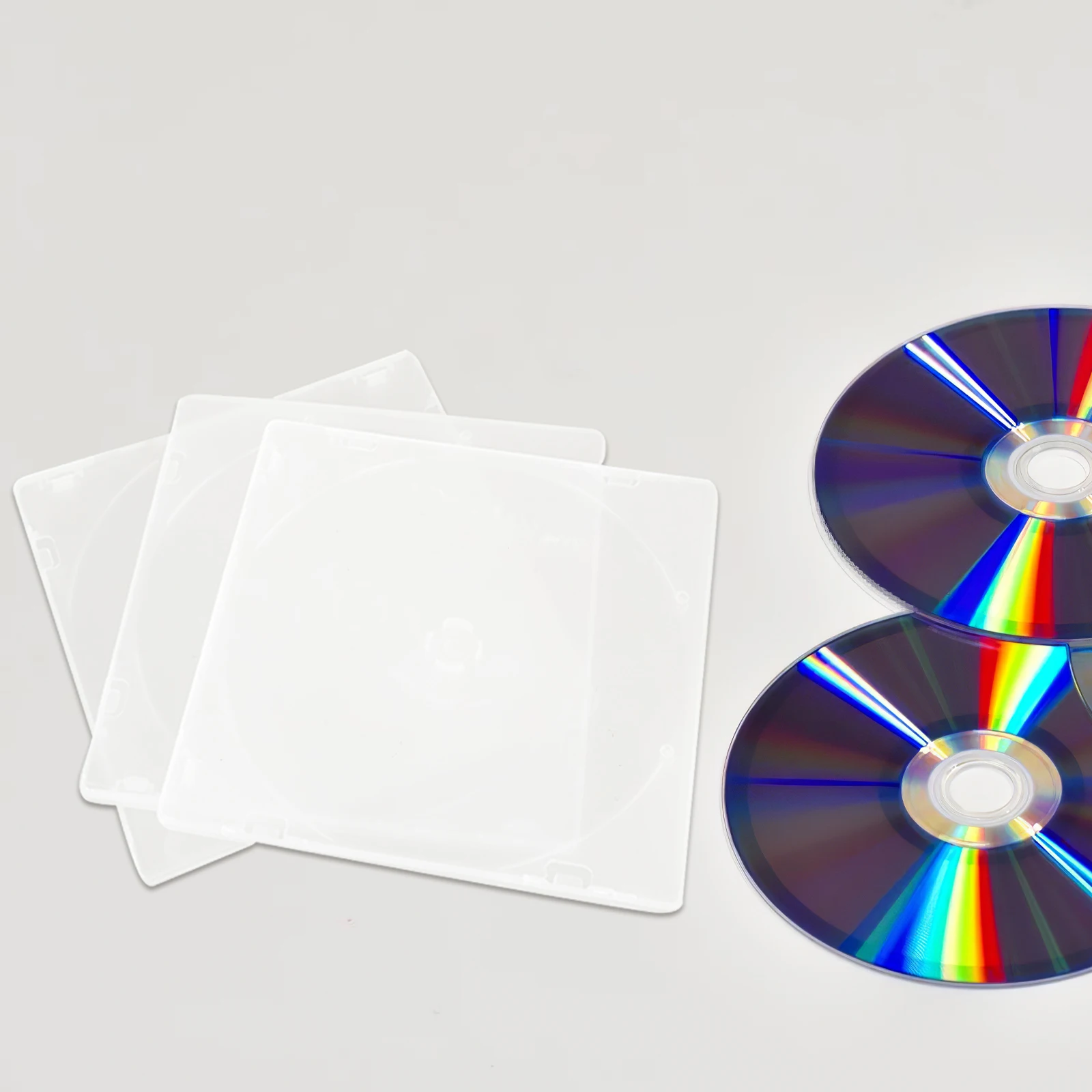 

25Pcs Cd Box Transparent Ultrathin Storage Case Portable Large Capacity Separate Compartment Media