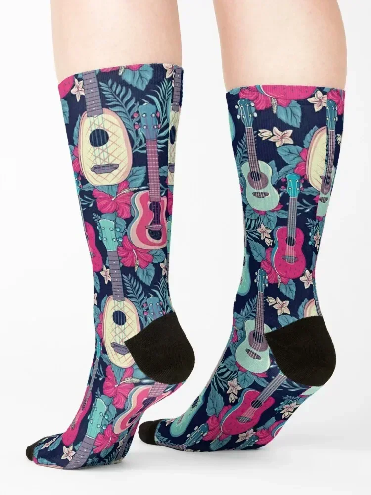 Hawaii Tropical Ukulele Socks men cotton high quality cool set Climbing Women's Socks Men's