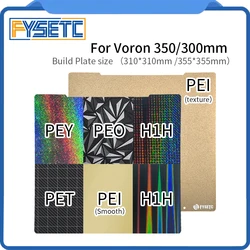 For Voron 2.4 R2 Trident 350/300mm Double Sided PEO PET PEY PEI H1H  310X310mm/355X355mm Build Plate Magnetic Spring Steel Bed