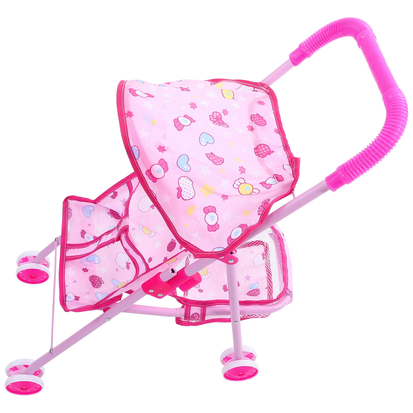 Dolls Pram Baby Stroller Play Game Kids House Accessories Furniture Toy For Pink Child