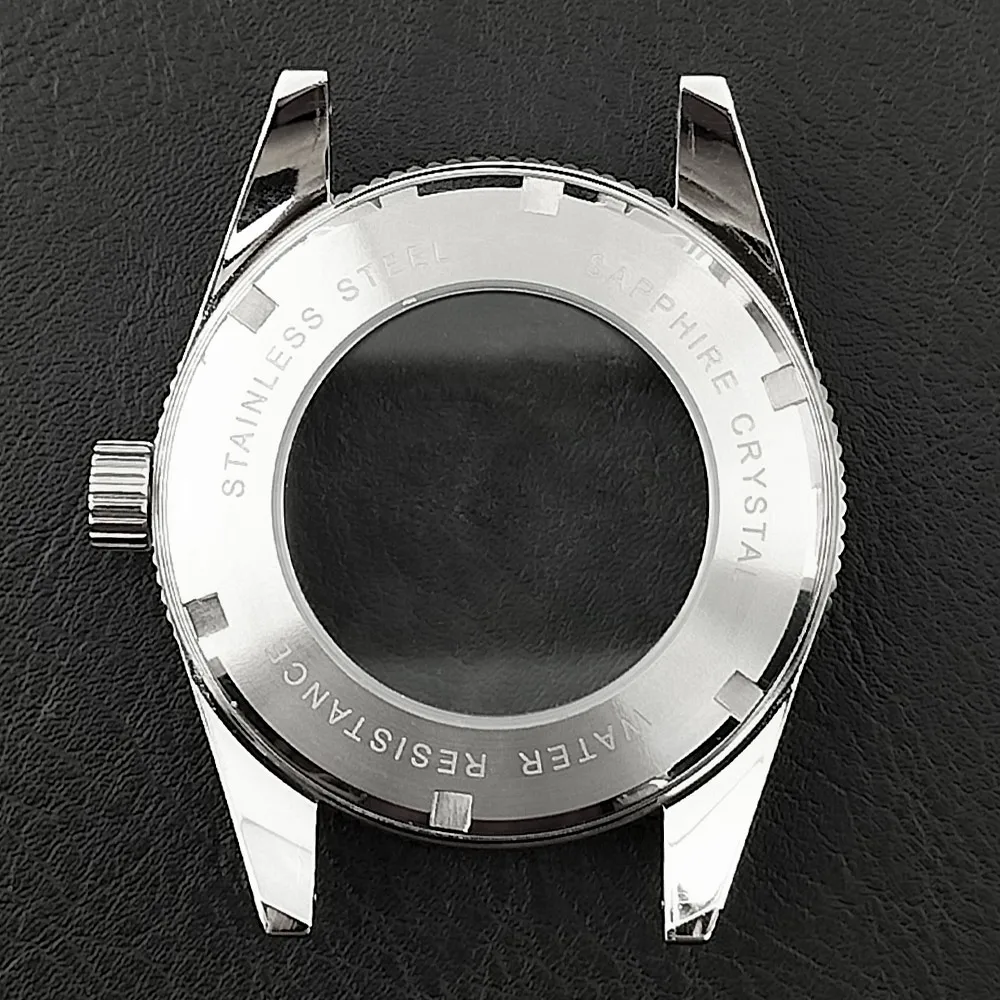 Hochwertiges 41,7-mm-Metallgehäuse mit Saphirglas, passend für 8215-Armband, Modifikationsbausatz, schwarz-blau, Uhrenteile, Zubehör, Uhrenbox – Detail 5