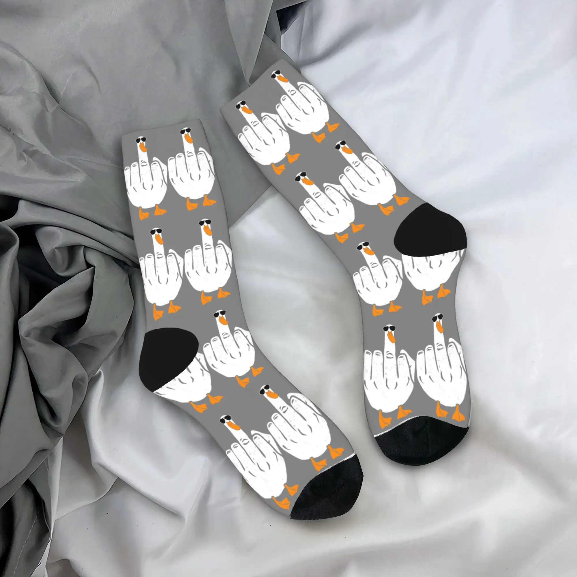 

Duck Middle Finger Stockings Design Retro Socks Autumn Anti Slip Socks Couple Skateboard High Quality Socks