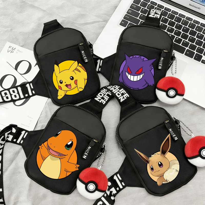 Bolsa de Pecho Deportiva Pokemoned para Mujer y Hombre, Bolsos de Mensajero, Bolsas de Cintura para Niños y Niñas, Bolsa Multifuncional, Bolsa de Cinturón, Cartera, Regalo de Cumpleaños