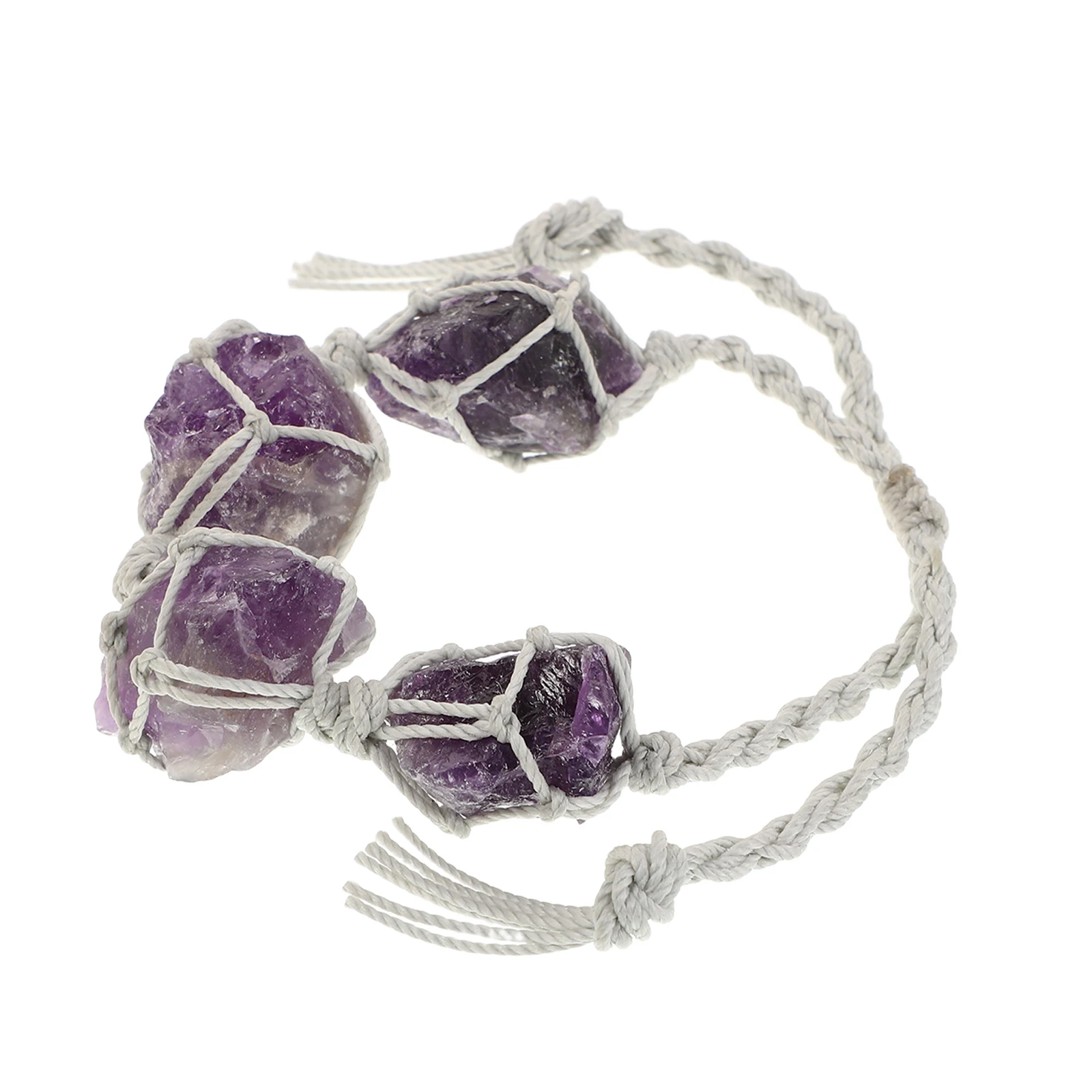 

Crystal Stone Bracelet Raw Bead Adjustable Women Men Bulk Crystal Bracelet For Women H made Amethyst Natural Stones Retro
