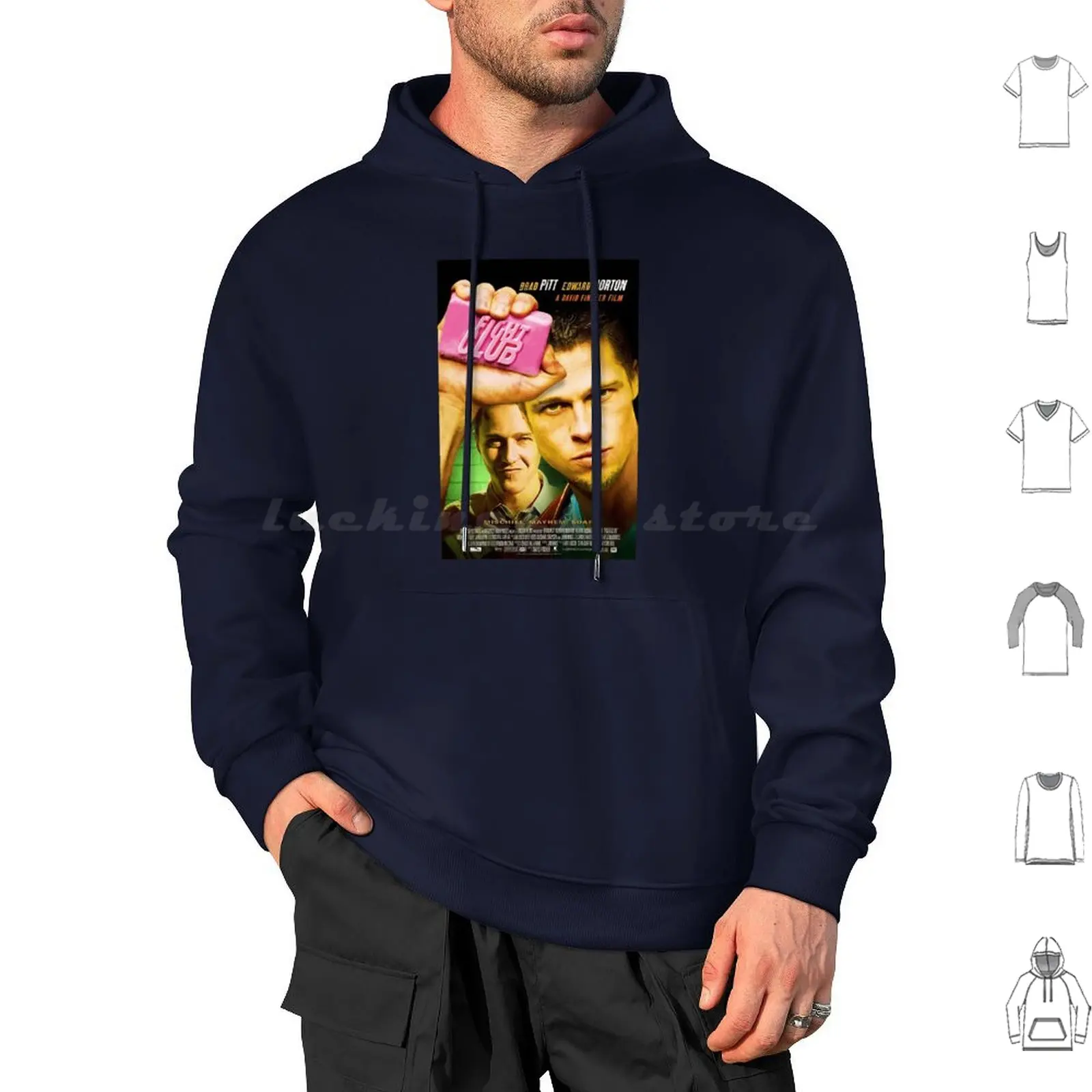 Fight Club Sudadera con capucha de alta calidad de algodón de manga larga Fight Club Fight Club película Brad Pitt Tyler Durden Edward Norton Film
