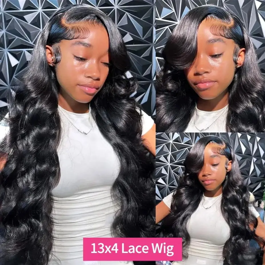 13x4 13x6 HD Lace Frontal Wigs Body Wave Human Hair Wigs 34 36 38Inch Transparent 4x4 Lace Closure Curly Hair Wig 13x6 Lace Wig