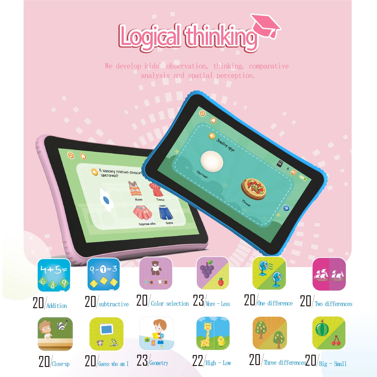 كمبيوتر لوحي للأطفال مقاس 7 بوصات باللغة الإنجليزية للأطفال، كمبيوتر تعلم تعليمي للأطفال الصغار في مرحلة ما قبل المدرسة، لعبة مونتيسوري التعليمية #2
