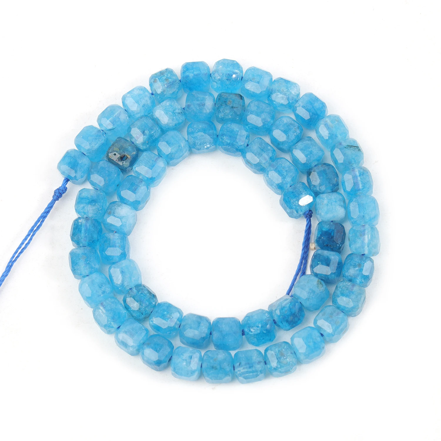 Natural Apatite Gems Beads Faceted 5mm Square Cube Shape Beads for Jewelry Making Diy Bracelet Necklace Beading Accessories