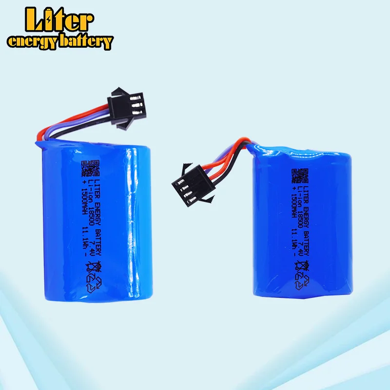 7.4V.1500mAh. 2S1P.18500 Lithium Battery. For,T socket, SM-2P,3P, 4P Electric Remote Control Boat, Toy Racing Car.