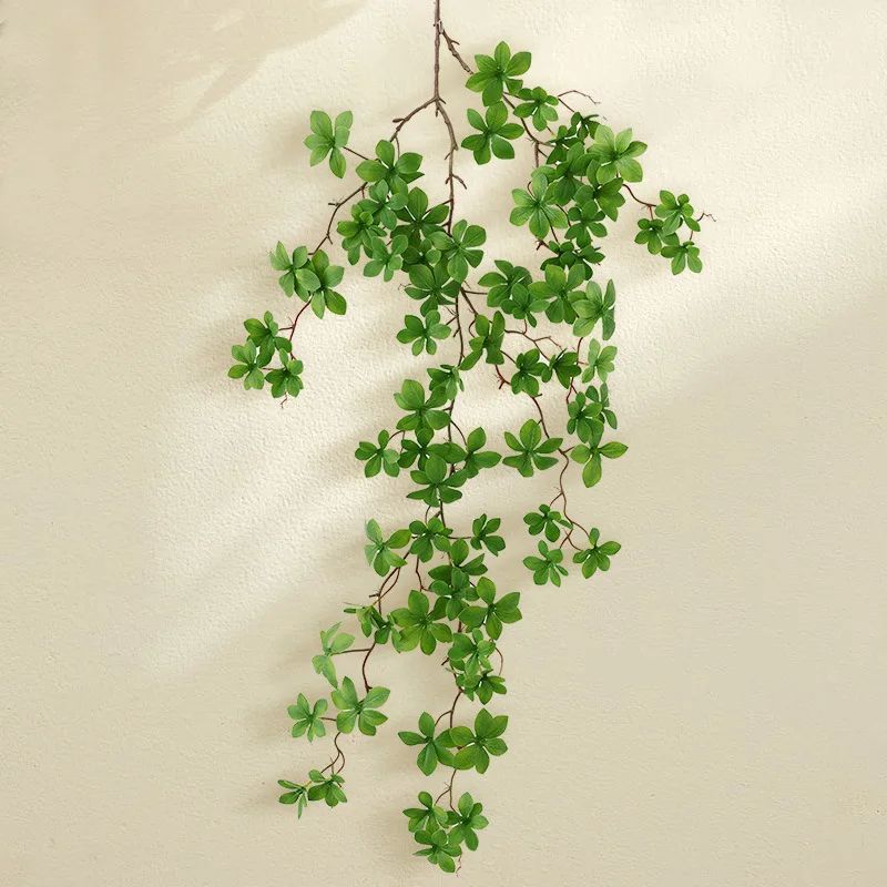 Plantas verdes artificiales de ratán, hojas falsas de tamarindo, flores simuladas, decoración de bloqueo de tuberías para sala de estar, 100cm