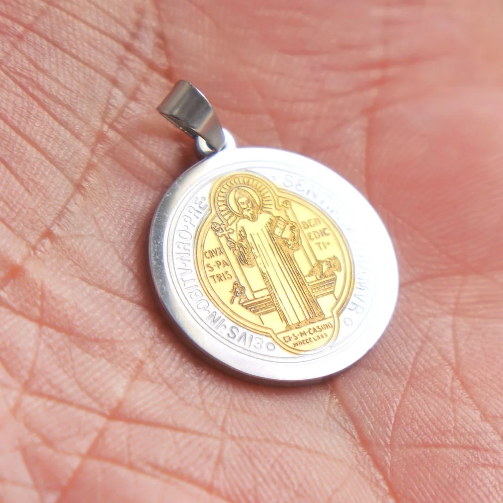 2 قطعة الفولاذ المقاوم للصدأ سان بينيتو قلادة للمجوهرات المعدنية سان بينيتو ميدالية لقلادة سوار بالجملة