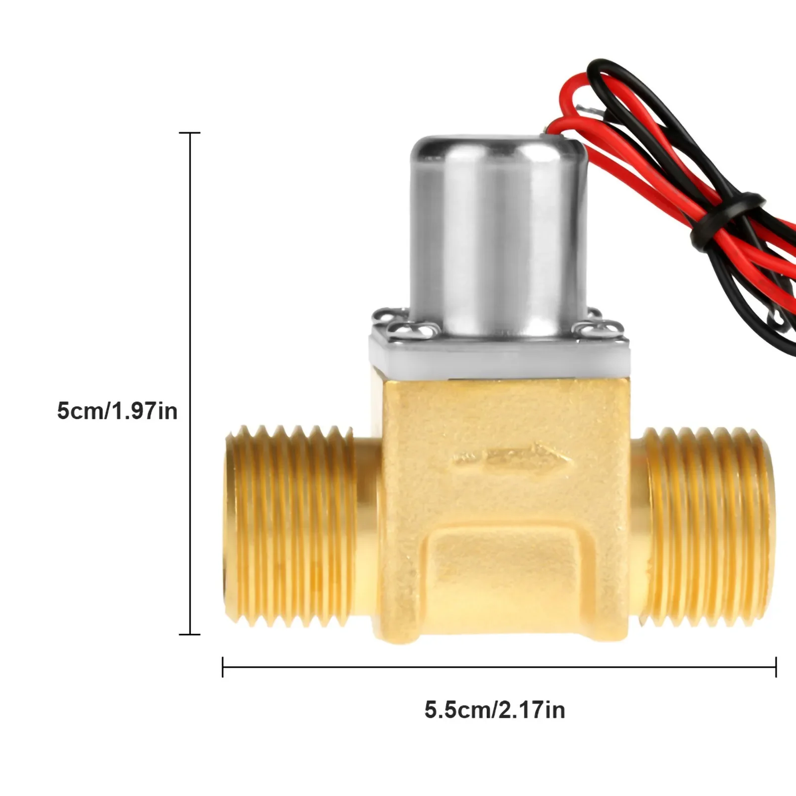 Latão eletromagnético válvula solenóide, Água pulso Fluxo, DC 4.5V, 1/2"