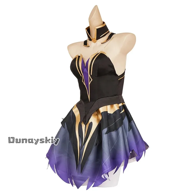 

a7d@Game Rivals Role Cosplay Dress Costume Purple Princess Lolita Women's Dresses Role-playing Girl Dress Wig Suitsa7d@
