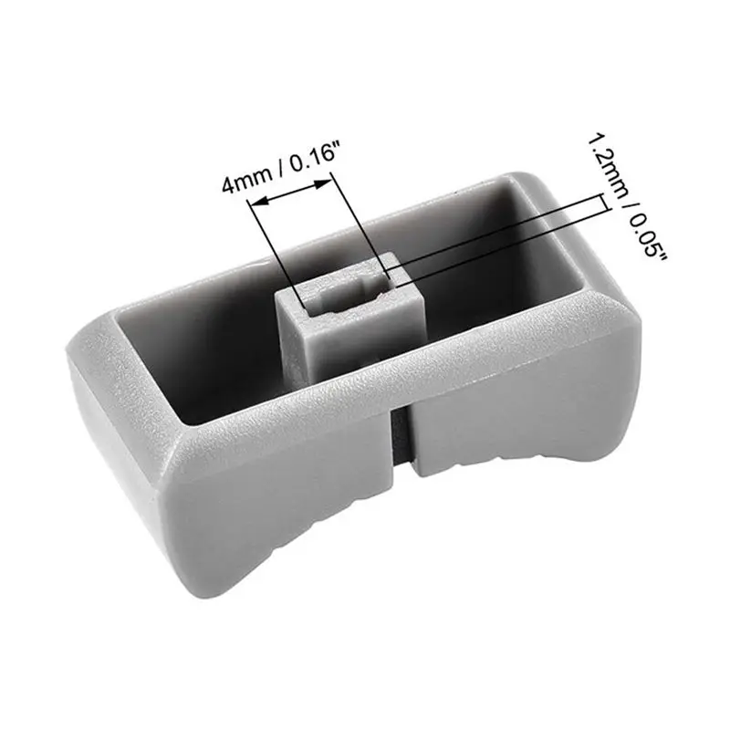 ABWZ-200Pcs 24Mmx11mmx10mm Console Mixer Slider Fader Knobs Replacement For Potentiometer Gray Knob Black Mark