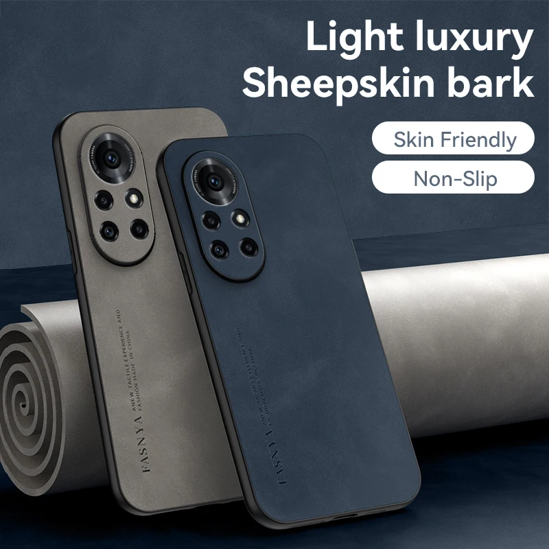 Luxury Original Sheepskin Leather Silicone Phone Back Case Cover For Huawei Nova 8 Pro 8Pro shockproof Bumper Coque For Nova8i