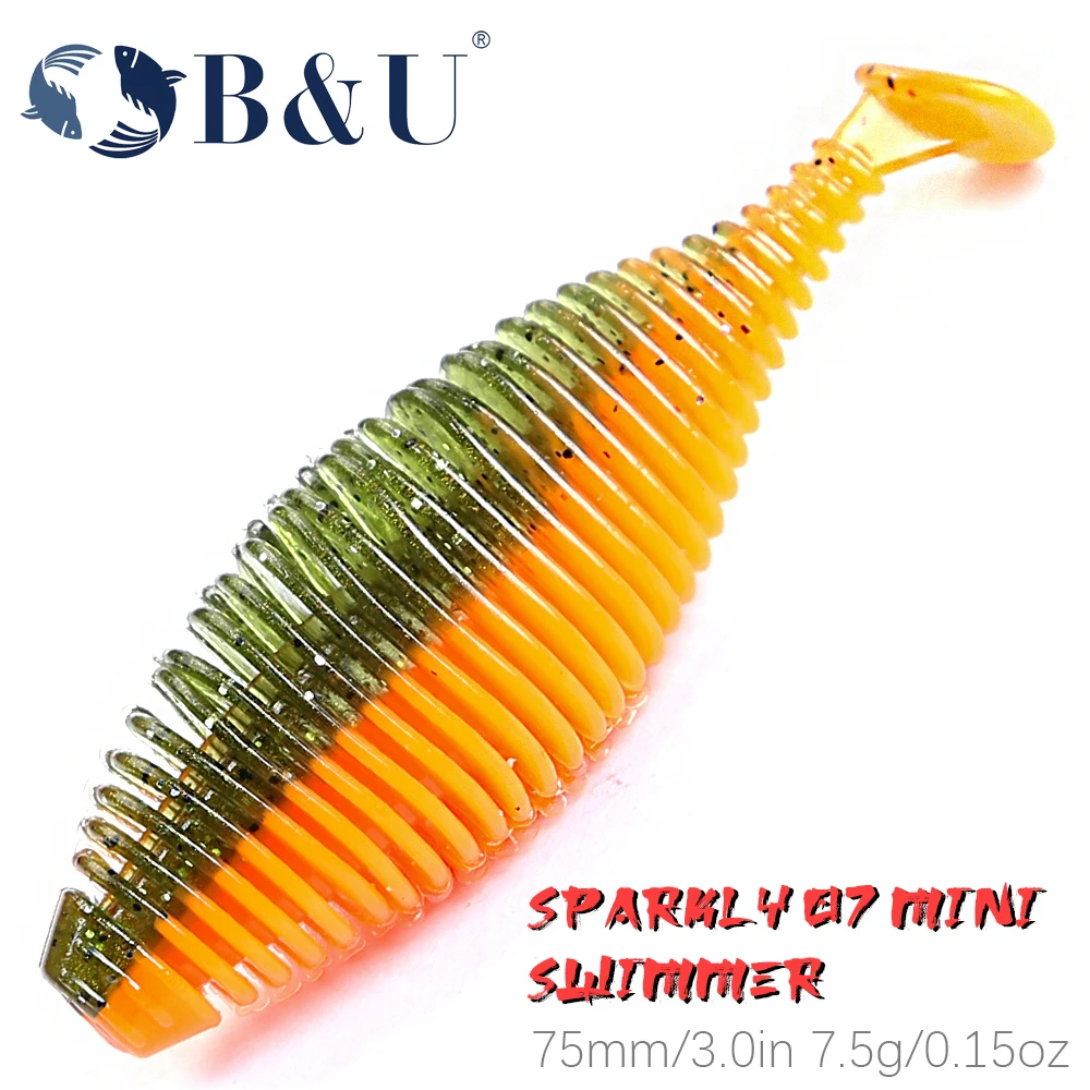 

B&U Fishing Lure Shad 7.5cm 7.5g Swimbait Vib Fat Artificial Soft Silicone Bait Leurre Souple Pesca Shrimp Smell pike Bass