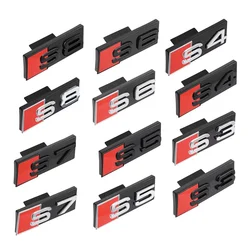 1pc ABS Plastic Car Front Grille Badge Logo Exterior Modification Accessories Decoration Stickers For Audi S4 S3 S5 S6 S7 S8