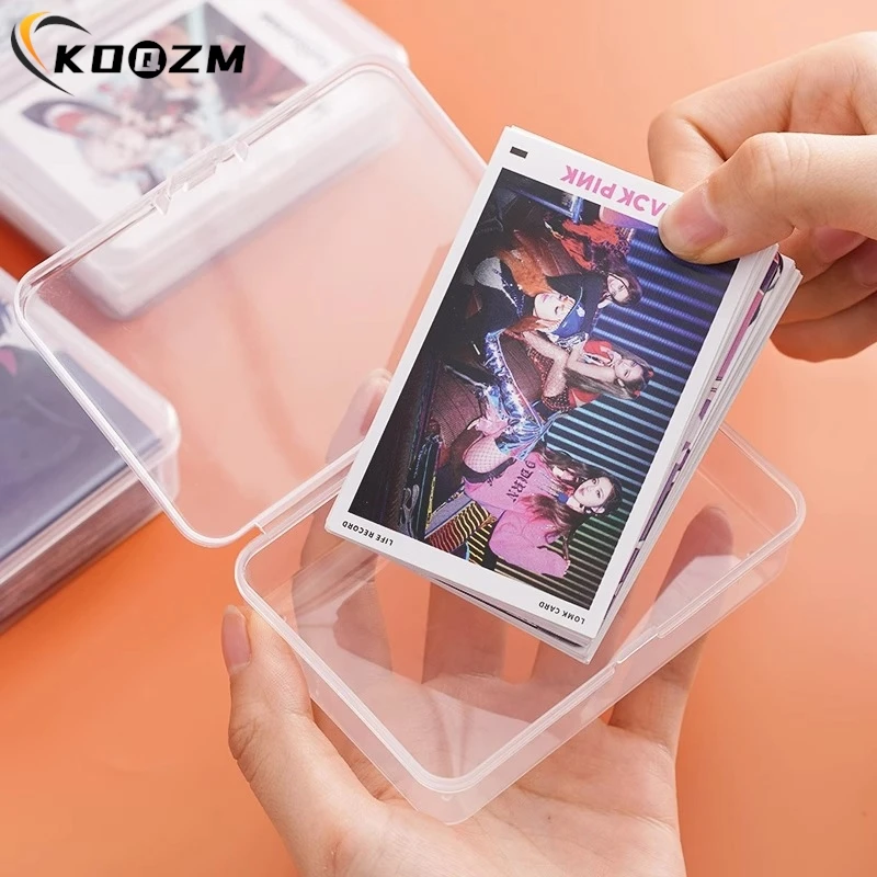 1PCS Transparent New Mini Plastic Storage Box Photocards Small Card Storage Box Desk Organizer Box Classification Box Stationery