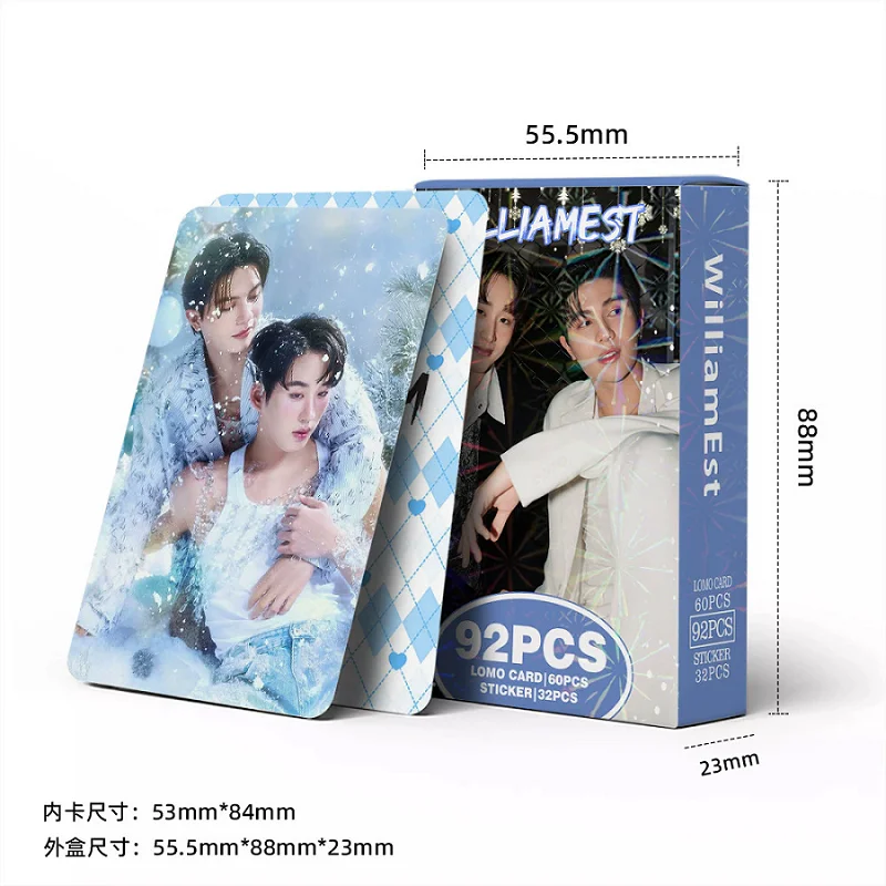 92PCS WilliamEst Thai BL Star CP Photo Cards Set with Stickers - HD Printed Thai Drama Idol LOMO Cards for Lovers ﻿ image 3