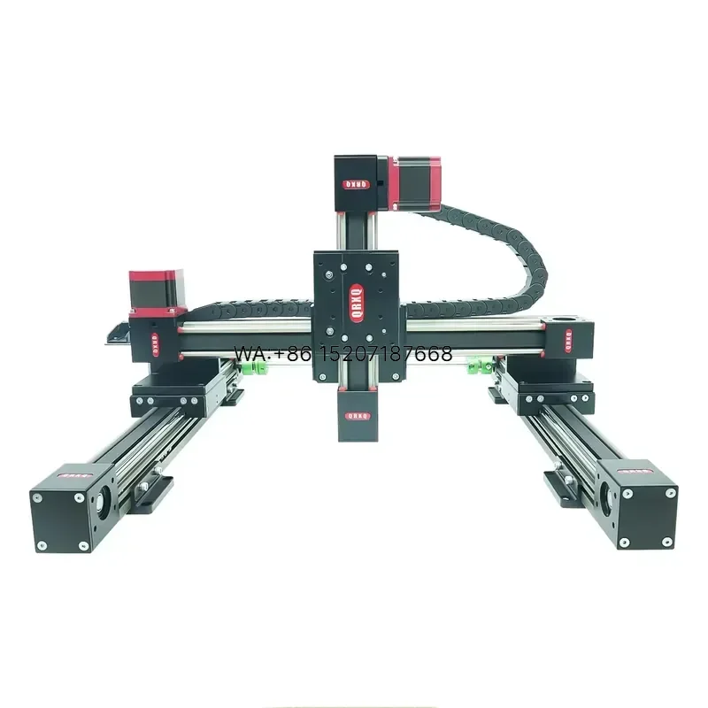 Wmwmnu for QRXQ RXP-L-45 Gantry Robot XYZ Stage CNC Router Motorized 3 Axis Table Linear Motion Belt Guide Rail With Stepper