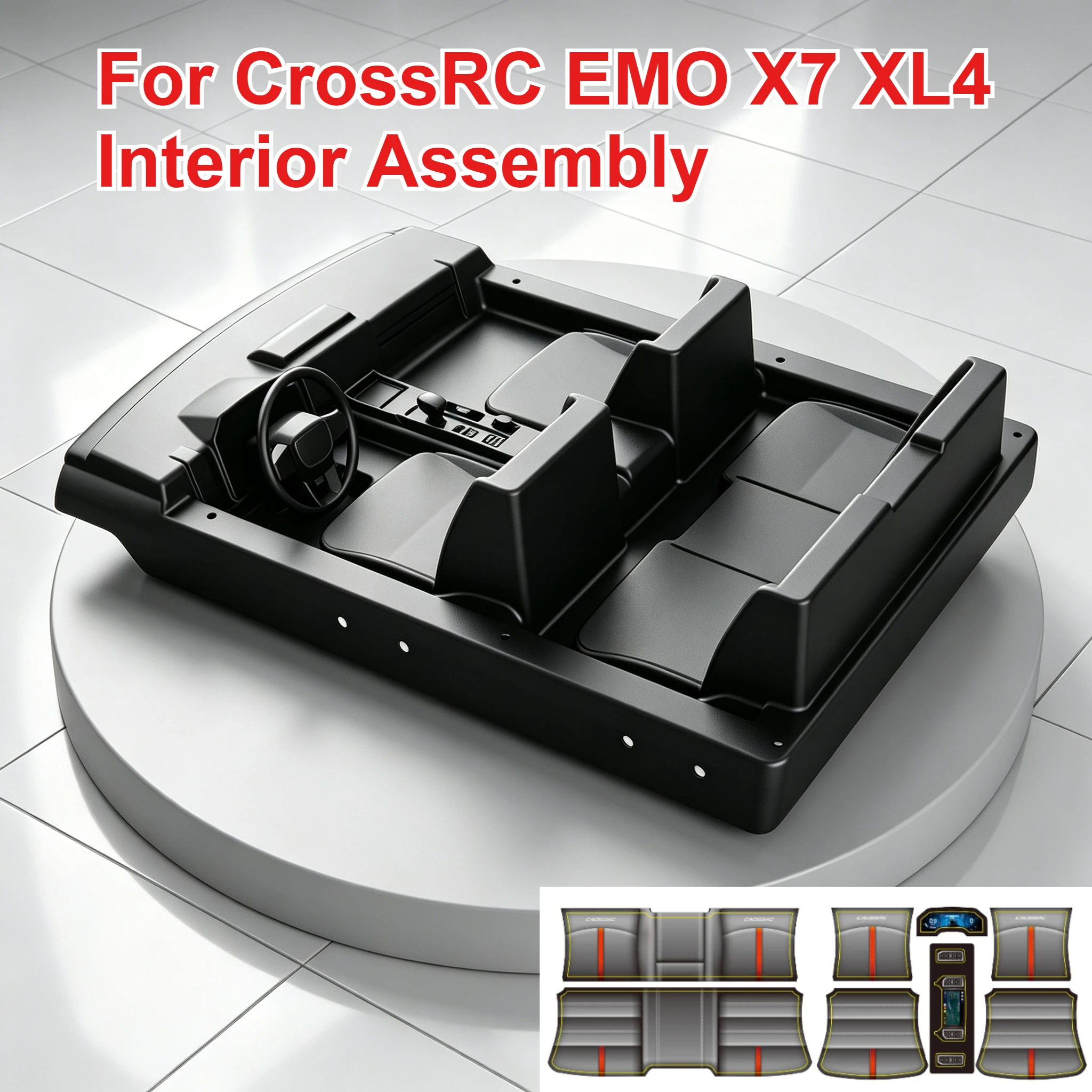 For 1/8 CrossRC EMO X7 XL4 RC Pickup Truck Interior Assembly Kit Custom Model Number Decorative Styling Decor Upgrade Parts