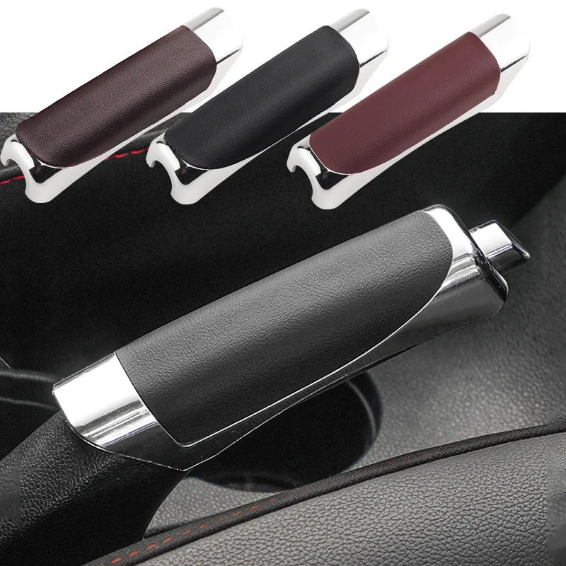 Car Handbrake Cover Black/Red/Brown Auto Handbrake Grips Protector Interior Hand Brake Decor Shell Accessories Universal Styling