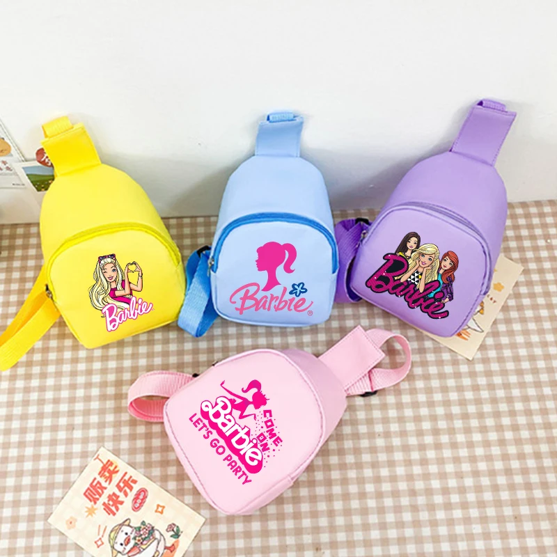 

Barbied Children Shoulder Bags Boy Girl Kawaii Anime Pattern Chest Bag Kid Cartoon Fashion Crossbody Bags Portable Phone Case
