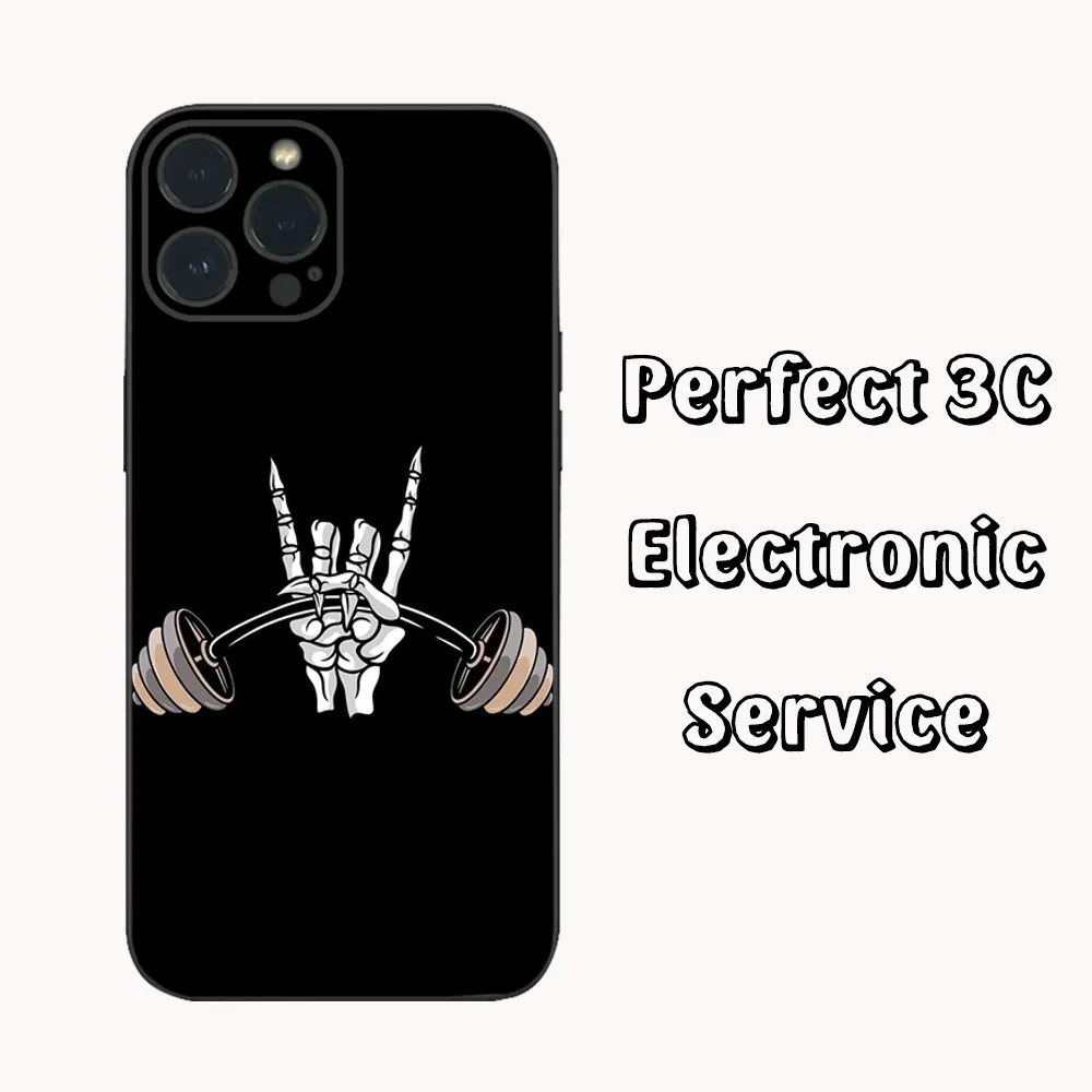 Barbell deadlift fitness Phone Case  For iPhone15 14 13 12 Mini 11 Pro XS Max X XR SE5 6 7 8 Plus Soft Silicone Cover