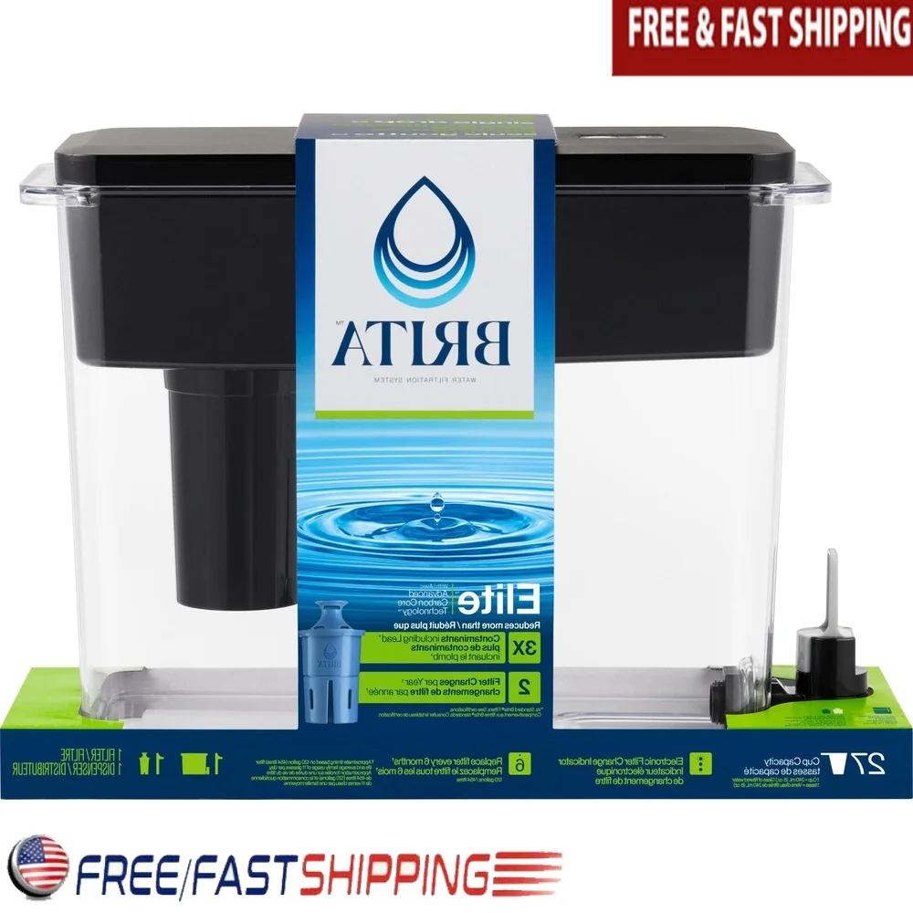 

Extra Large 27 Cup Filtered Water Dispenser with Elite Filter Advanced Carbon Core Technology Reduces Contaminants Perfect